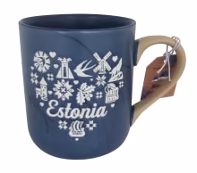 Kruus eesti sümbolitega - sinine