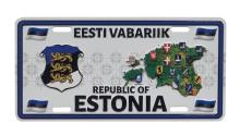 Plekist plaat Estonia maakaardiga