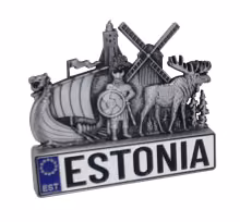 Metallist figuur plaadiga Estonia