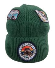 Kootud müts embleemidega - roheline