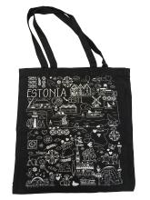 Poekott eesti sümbolitega - must 